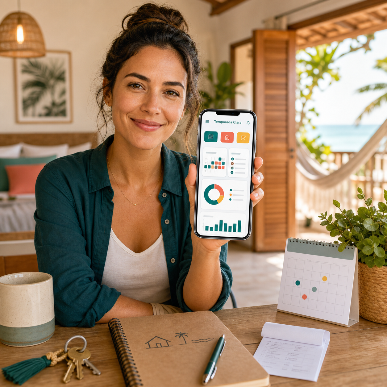 Mockup comercial do controle pelo celular
