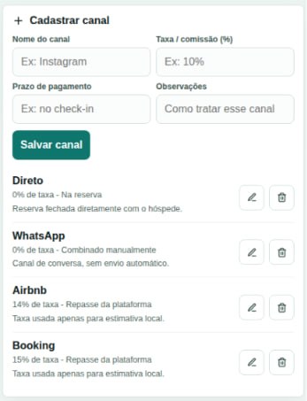 Cadastro de canais no Temporada Clara